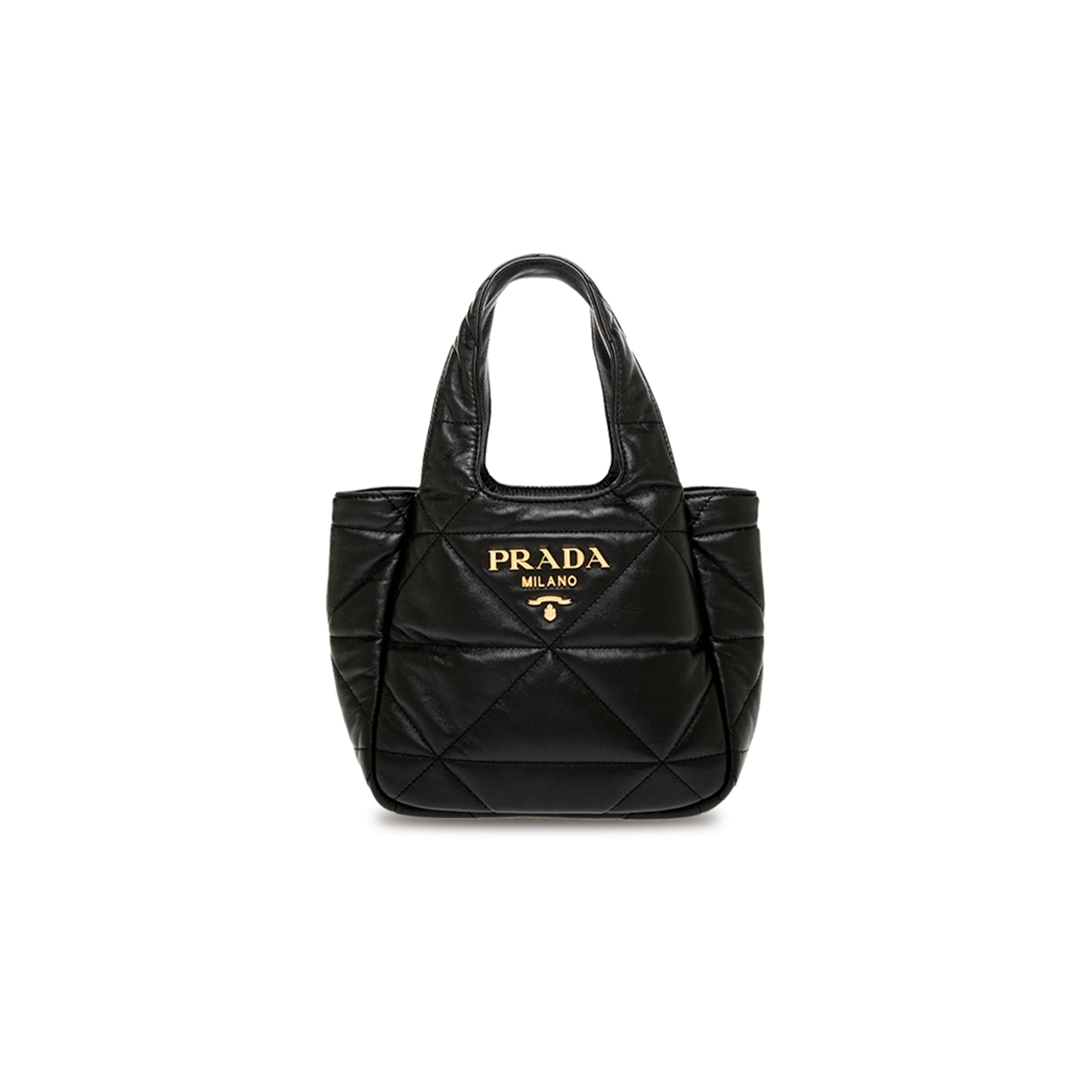 PRADA QUILTED LEATHER TOP HANDLE BAG 1BG451 (18*16*10cm) 